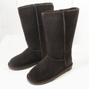 Women TPR Sole Winter Medium Boots Suede Upper in Chocolate SZ8